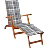 vidaXL Chaise de terrasse avec repose-pied et coussin Acacia solide