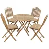 vidaXL Mobilier à dîner d'extérieur pliable 5 pcs avec coussins Bambou