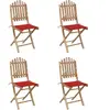 vidaXL Mobilier à dîner d'extérieur pliable 5 pcs avec coussins Bambou