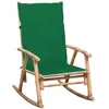vidaXL Chaise à bascule avec coussin Bambou
