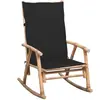 vidaXL Chaise à bascule avec coussin Bambou