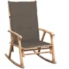 vidaXL Chaise à bascule avec coussin Bambou