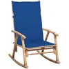 vidaXL Chaise à bascule avec coussin Bambou