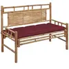 vidaXL Banc de jardin avec coussin 120 cm Bambou