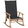 vidaXL Chaise à bascule avec coussin Bambou
