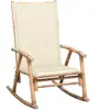 vidaXL Chaise à bascule avec coussin Bambou