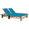 vidaXL Chaise longue pour 2 personnes avec coussins Bambou
