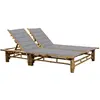 vidaXL Chaise longue pour 2 personnes avec coussins Bambou