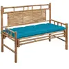 vidaXL Banc de jardin avec coussin 120 cm Bambou
