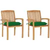 vidaXL Chaises de jardin lot de 2 - Vert
