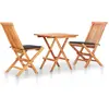 vidaXL Ensemble de bistro 3 pcs avec coussins anthracite Bois de teck