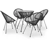 vidaXL Ensemble à dîner d'extérieur 5 pcs Rotin PVC Noir