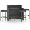 vidaXL Ensemble de bar de jardin avec coussins 5 pcs Gris