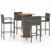 vidaXL Ensemble de bar de jardin 5 pcs Gris