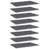 vidaXL Panneaux de bibliothèque 8 pcs gris brillant bois d’ingénierie