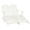 vidaXL Chaise de jardin Adirondack 2 places et repose-pied sapin blanc