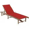 vidaXL Chaise longue de jardin avec coussin Bambou