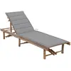 vidaXL Chaise longue de jardin avec coussin Bambou
