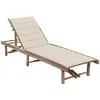 vidaXL Chaise longue de jardin avec coussin Bambou