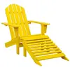 vidaXL Chaise de jardin Adirondack avec pouf bois de sapin jaune