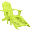 vidaXL Chaise de jardin Adirondack avec pouf bois de sapin solide vert