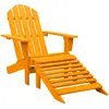 vidaXL Chaise de jardin Adirondack avec pouf bois de sapin orange