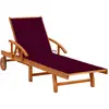 vidaXL Chaise longue de jardin avec coussin Bois d'acacia solide