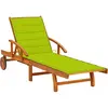 vidaXL Chaise longue de jardin avec coussin Bois d'acacia solide
