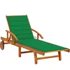 vidaXL Chaise longue de jardin avec coussin Bois d'acacia solide