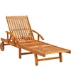 vidaXL Chaise longue de jardin avec coussin Bois d'acacia solide