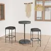 vidaXL Ensemble de bar de jardin 3 pcs et coussins Résine tressée Gris
