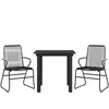 vidaXL Ensemble à manger de jardin 3 pcs noir rotin PVC