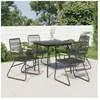 vidaXL Ensemble à manger de jardin 5 pcs Noir Rotin PVC
