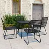 vidaXL Vidaxl Ensemble À Manger D'extérieur 5 Pcs Résine Tressée Et Verre