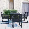 vidaXL Ensemble à dîner d'extérieur 5 pcs Rotin PVC Noir