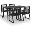 vidaXL Ensemble à dîner d'extérieur 5 pcs Rotin PVC Noir