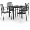 vidaXL Mobilier à dîner d'extérieur 5 pcs Noir Verre et acier