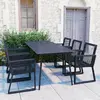 vidaXL Ensemble à dîner d'extérieur 7 pcs Rotin PVC Noir