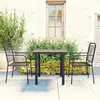 vidaXL Mobilier à dîner d'extérieur 3 pcs Noir Verre et acier
