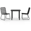 vidaXL Vidaxl Ensemble À Manger D'extérieur 3 Pcs Résine Tressée Et Verre