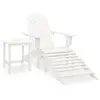 vidaXL Chaise de jardin Adirondack avec pouf et table Sapin Blanc