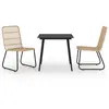 vidaXL Ensemble à manger d'extérieur 3 pcs - Résine tressée et Verre