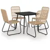 vidaXL Ensemble à dîner d'extérieur 5 pcs Résine tressée et verre