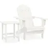vidaXL Chaise de jardin Adirondack avec table Bois de sapin Blanc