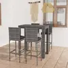 vidaXL Ensemble de bar de jardin 5 pcs et coussins Résine tressée Gris