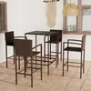 vidaXL Ensemble de bar de jardin 5 pcs Résine tressée Marron