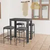 vidaXL Ensemble de bar de jardin 5 pcs et coussins Résine tressée Gris