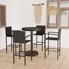 vidaXL Ensemble de bar de jardin 5 pcs Résine tressée Noir