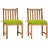 vidaXL Chaises de jardin 2 pcs avec coussins Bois de teck massif