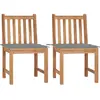 vidaXL Chaises de jardin 2 pcs avec coussins Bois de teck massif